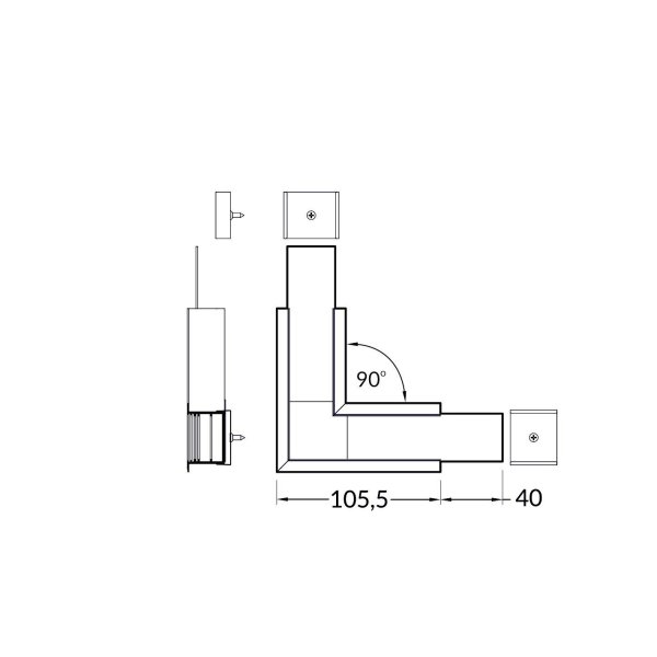 connecteur LUMI30-07 90 deg Blanc