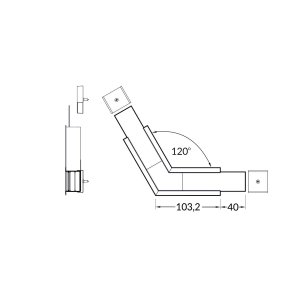 connecteur LUMI30-07 120 deg Anodisé