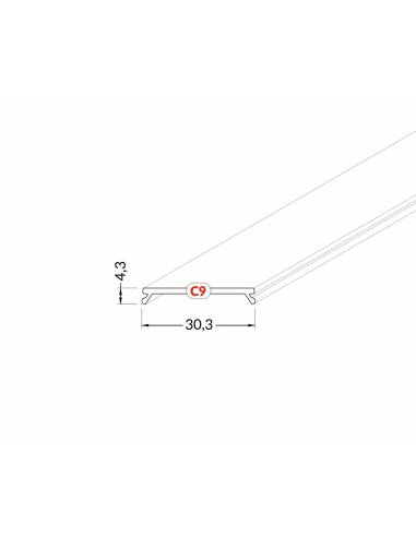 Diffuseur Pofilé LED Clip C9 Blanc 1000mm