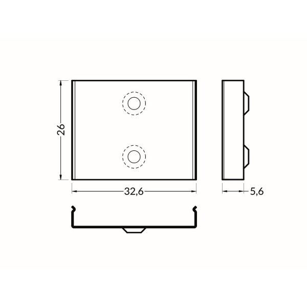 Support de montage souple cône -W- profilé LARGE Blanc (x2)
