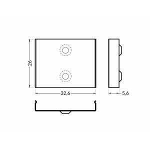 Support de montage souple cône -W- profilé LARGE Blanc (x2)