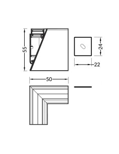 Connecteur de montage L 90° Profile LED Mur Blanc 2