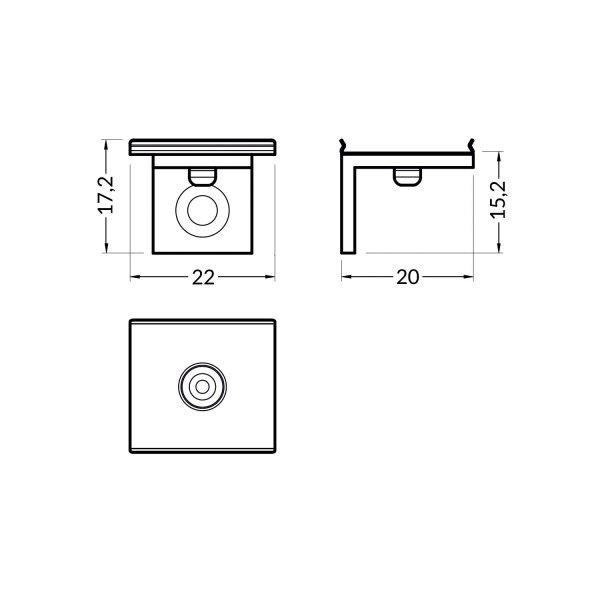 Support Profilé courbe12 côté U5 NOIR