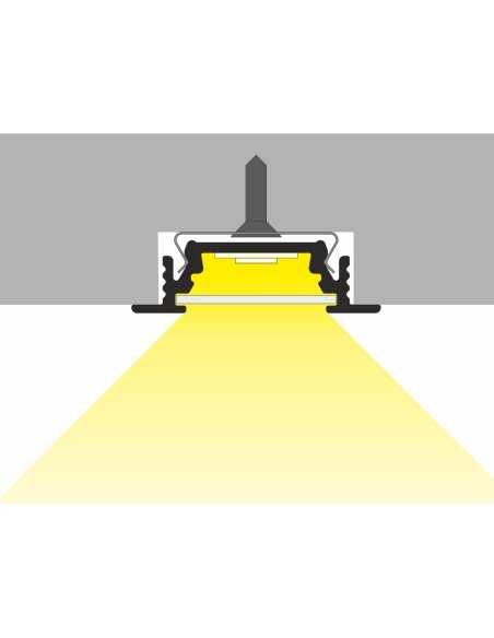 Profile LED Rainure ALU Noir 1000mm