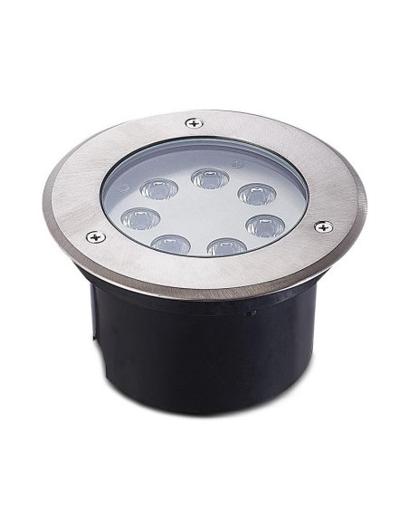 Spot LED encastre sol 7W - IP67 - Rond - 4000°K - Inox 316 L
