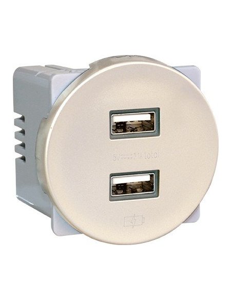 COMETE Prise double USB TITANE 