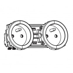 COMETE Prise Double 2P+T Pré-câblée BLC