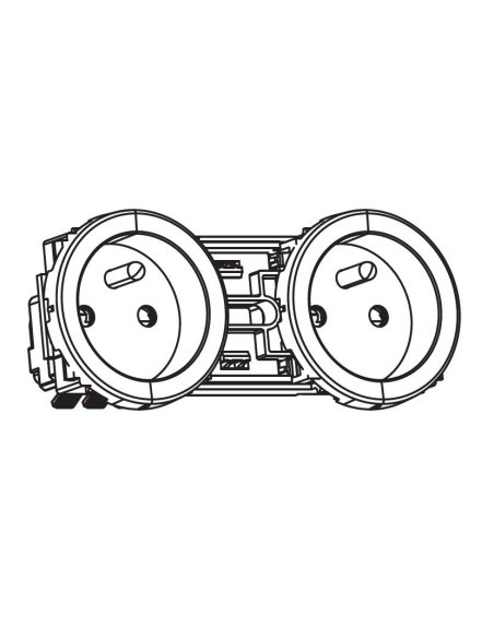 COMETE Prise Double 2P+T Pré-câblée VULCAIN 