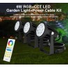 Lot 3 x SPOTS LED 6 W RGB + CCT NOIR IP66 RF 24VDC + Alim + Câbles + Télécommande