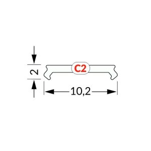 Diffuseur Clip Type C2 - Blanc - 1000mm 2
