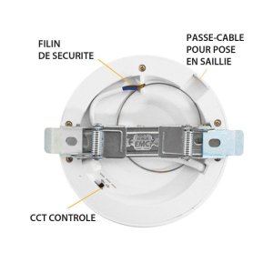 Plafonnier LED BLANC Ø 125 ROND 6 Watt CCT 2