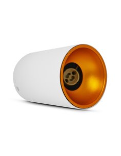 Support de Spot GU10 Saillie - Cylindre Blanc/Doré 2