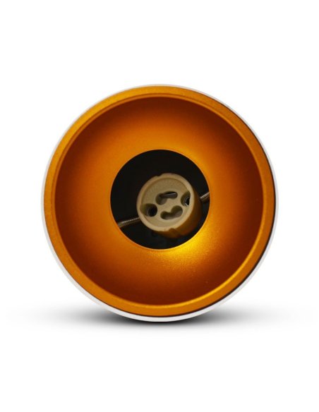 Support de Spot GU10 Saillie - Cylindre Blanc/Doré