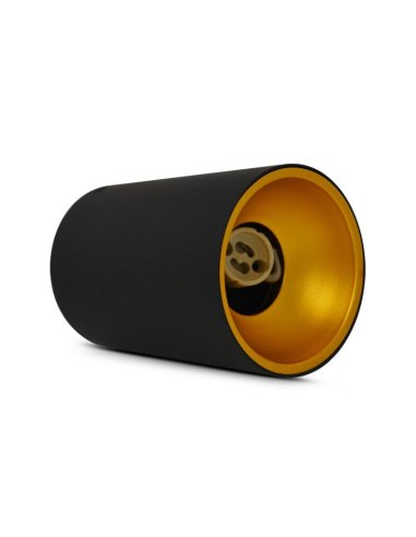 Support de Spot GU10 Saillie - Cylindre Noir/Doré