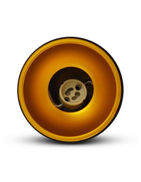 Support de Spot GU10 Saillie - Cylindre Noir/Doré