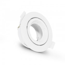 SUPPORT DE SPOT ROND Orientable Blanc Ø90mm