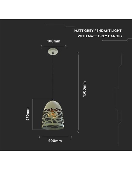 Suspension Douille E27 Gris Mat