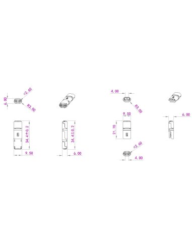Connecteur Pluggable 2 pins 36V 9A IP40