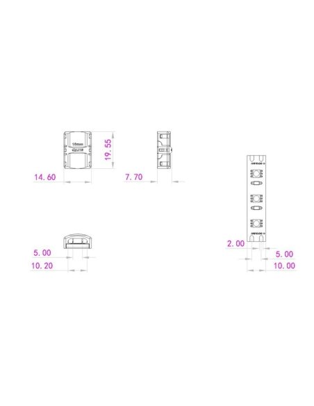 Connecteur CLIPO Bande-Bande 10mm 2 Pins IP20
