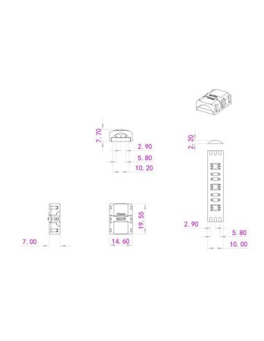 Connecteur CLIPO Bande-Bande 10mm 3 Pins IP65
