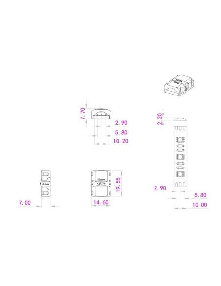 Connecteur CLIPO Bande-Bande 10mm 3 Pins IP65