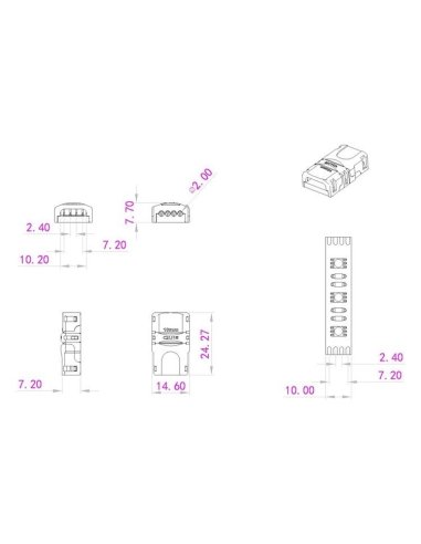 Connecteur CLIPO Câble-Bande 10mm 4 Pins IP20