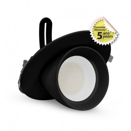 Spot Escargot Rond Orientable LED Noir IP20 38W CCT 5Ans