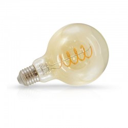 Ampoule LED COB Globe E27 G95 - Golden - Filament Spirale 4W 2700°K Boîte