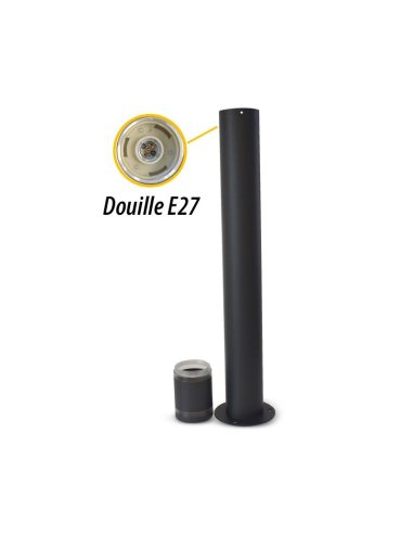 Potelet E27 Gris Anthracite Rond IP44