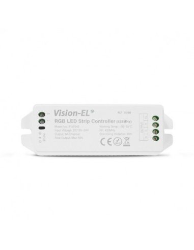 TELECOMMANDE RF + CONTROLEUR LED RGB 216 W 12V/24V DC