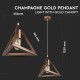 Suspension Douille E27 PYRAMIDE Champagne