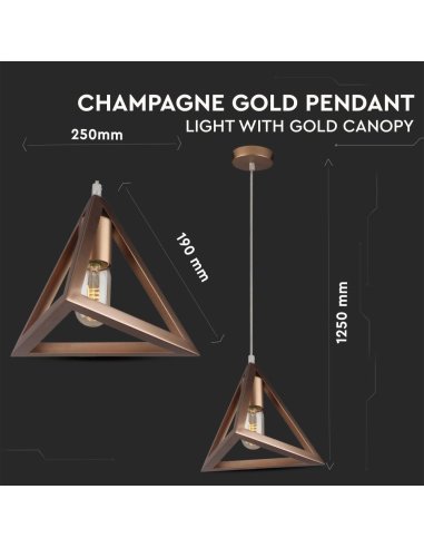 Suspension Douille E27 PYRAMIDE Champagne
