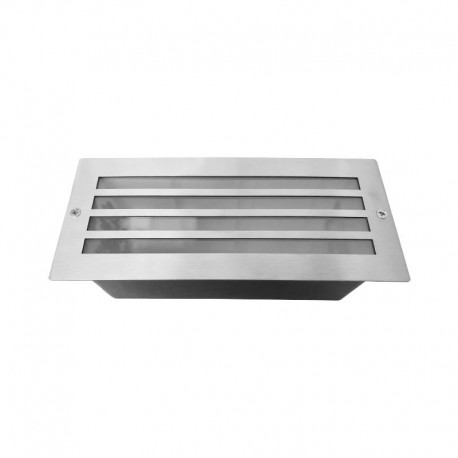 Encastre sol E27 Rectangle Grille Inox304 IP44