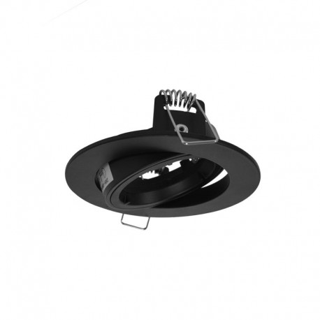 SUPPORT DE SPOT ROND Noir 1/4 de Tour Orientable 93mm