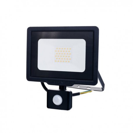 PROJECTEUR LED Plat Noir City Line 230 V 30 WATT IP65 6000°K + Détecteur
