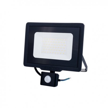 PROJECTEUR LED Plat Noir City Line 230 V 50 WATT IP65 6000°K + Détecteur