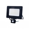 PROJECTEUR LED Plat Noir City Line 230 V 50 WATT IP65 6000°K + Détecteur