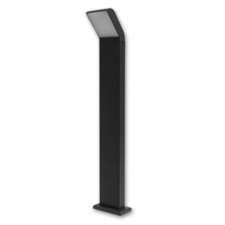 Potelet Rectangulaire LED 12W - 80cm - Diffuseur Carré - 4000°K - Noir - IP54