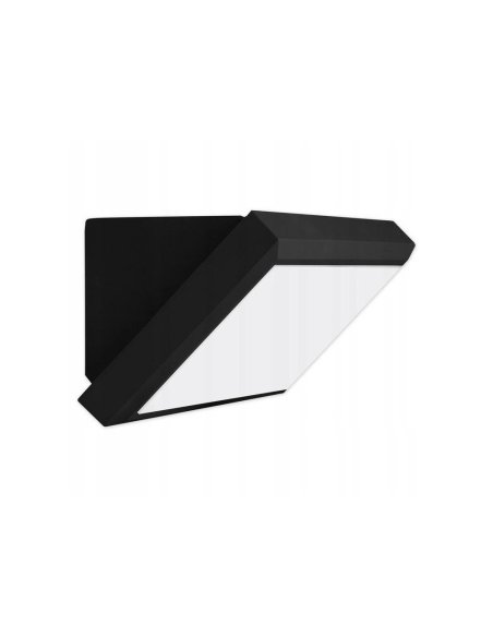 Applique murale 12W Rectangulaire - Noir - 4000°K - IP65 