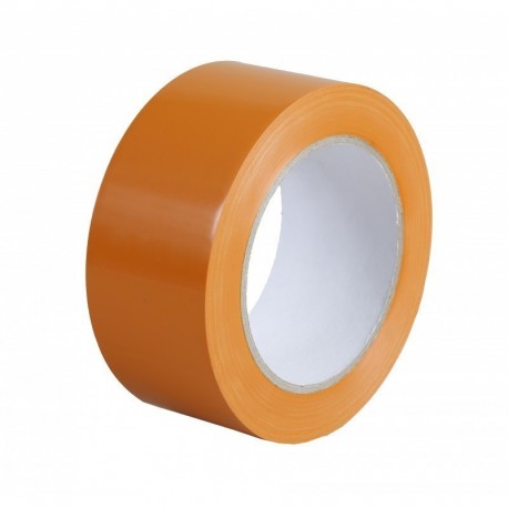 Rouleau adhésif orange de chantier en PVC scotch orange pas cher