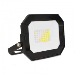 Projecteur LED Noir - Plat - 30 WATT, 3000K°, IP65 sans câble