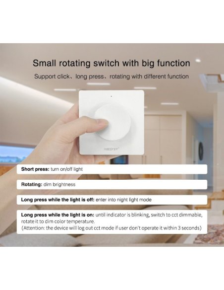 Commande Murale Dimmer RF Switch Rotatif