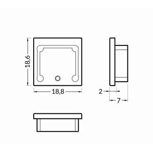 Terminaison Profilé LED FIN16 Blanc (x2)