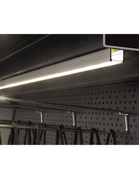 PROFILE LED FIN16 2000MM ALU BRUT*