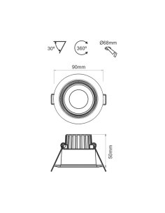 Spot LED DIM Orientable BENEITO FAURE COMPAC-R 8W 4000°K Blanc 2