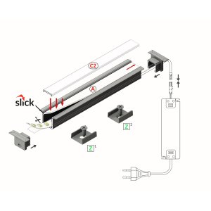 Profile LED Fin10-R Anodisé 1000mm
