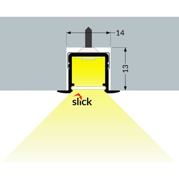 Profile LED Fin10-R Anodisé 1000mm