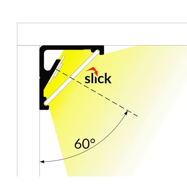 profile LED QUART-12E Anodisé 1000mm