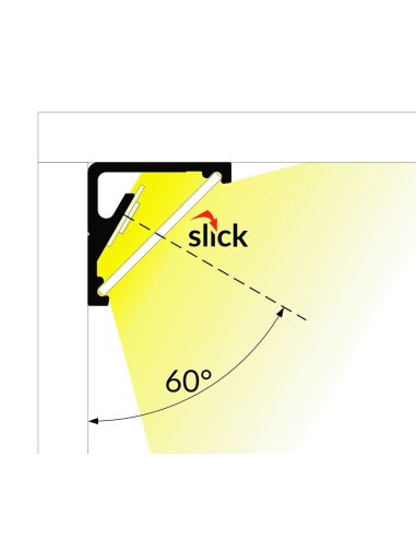 profile LED QUART-12E Noir 2000mm