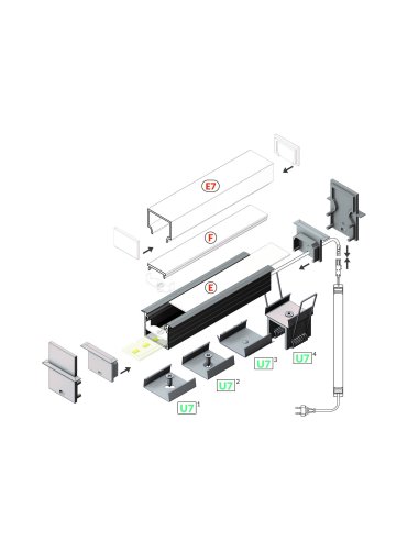 Profilé LUMI20-R Brut 1000mm